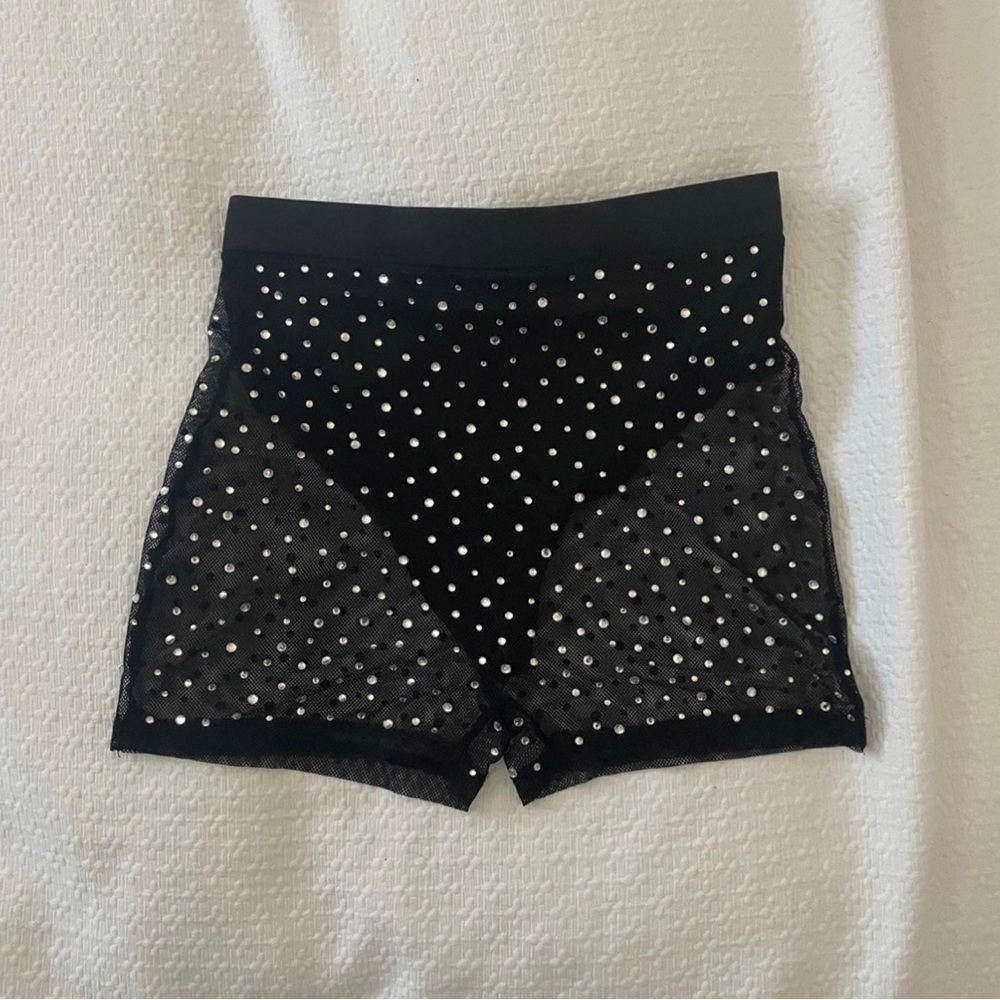 IHeartRaves sequin mesh shorts